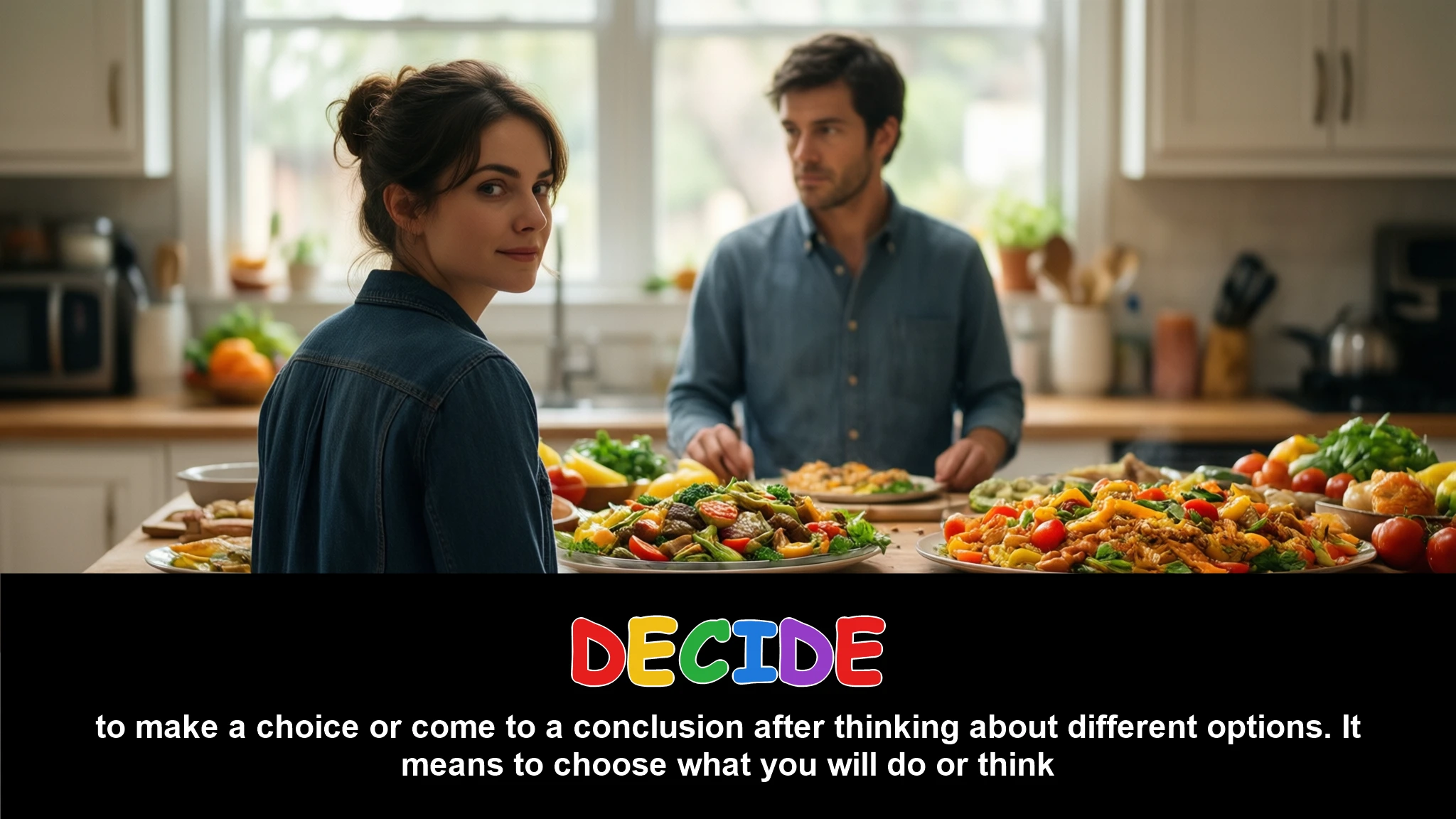 English Illustration for decide